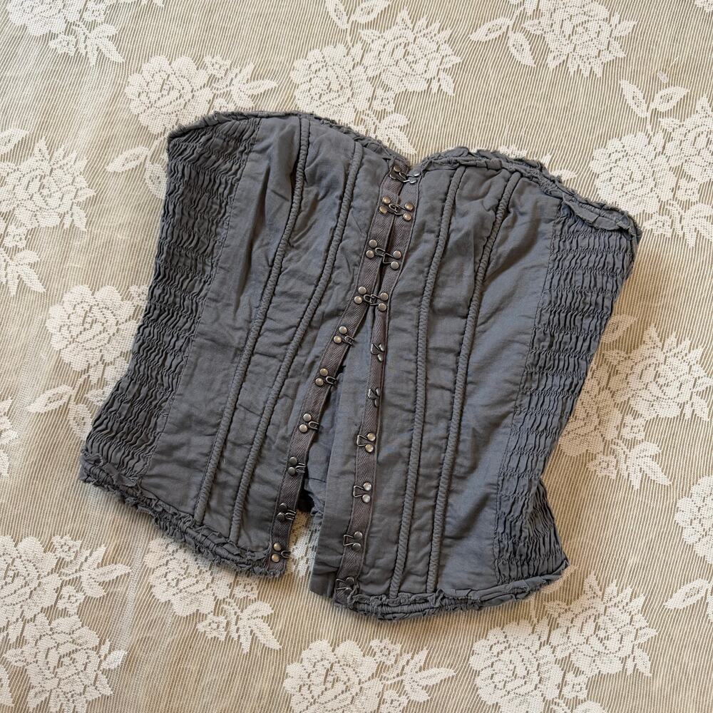 Vintage Y2K Charlotte Russe Gray Corset Top Size S